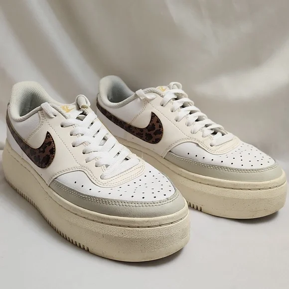 Nike Court Vision Alta Leopard Print Low Lace-up Sneakers (Size 9) - Picture 2 of 13